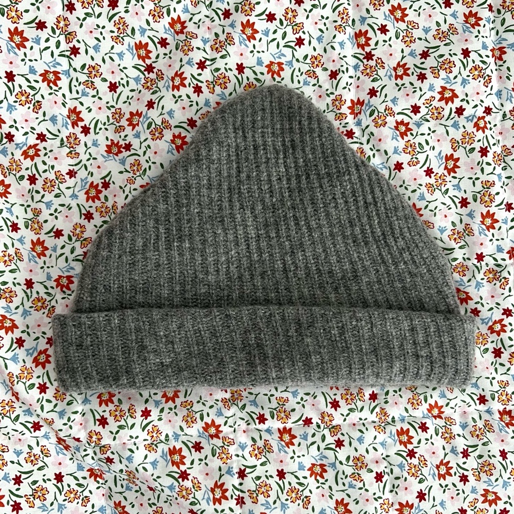 James Street Co Grey 100% Merino Wool Port Knit Beanie Hat